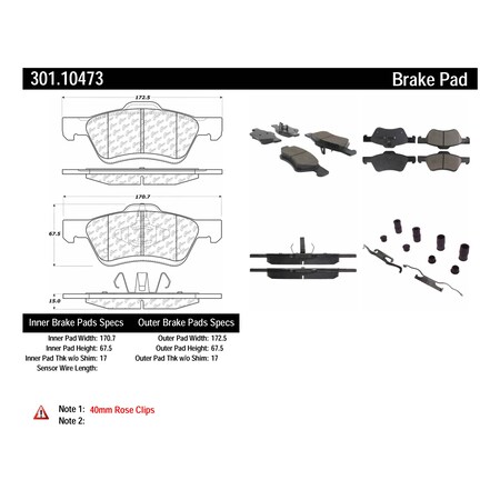 Centric Parts Premium Ceramic Pad, 301.10473 301.10473